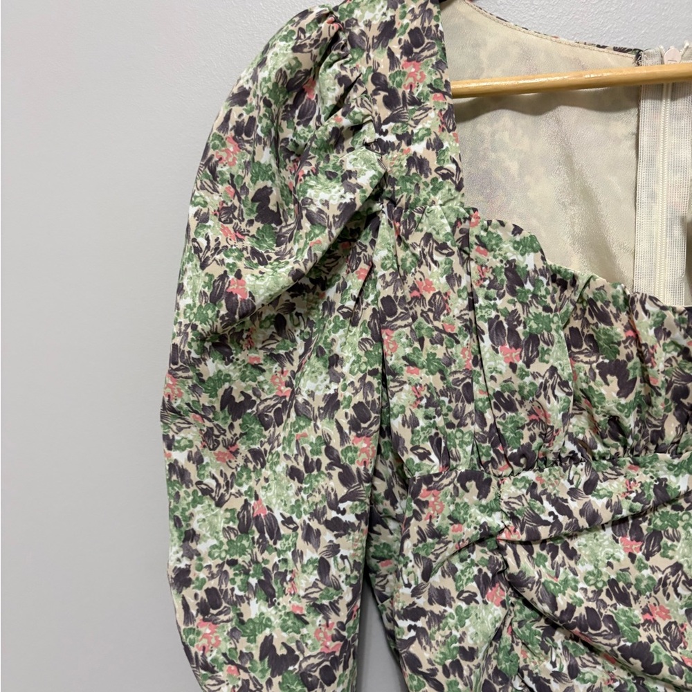 Mable Romantic Floral Ruched Mini Dress - Picture 2 of 5